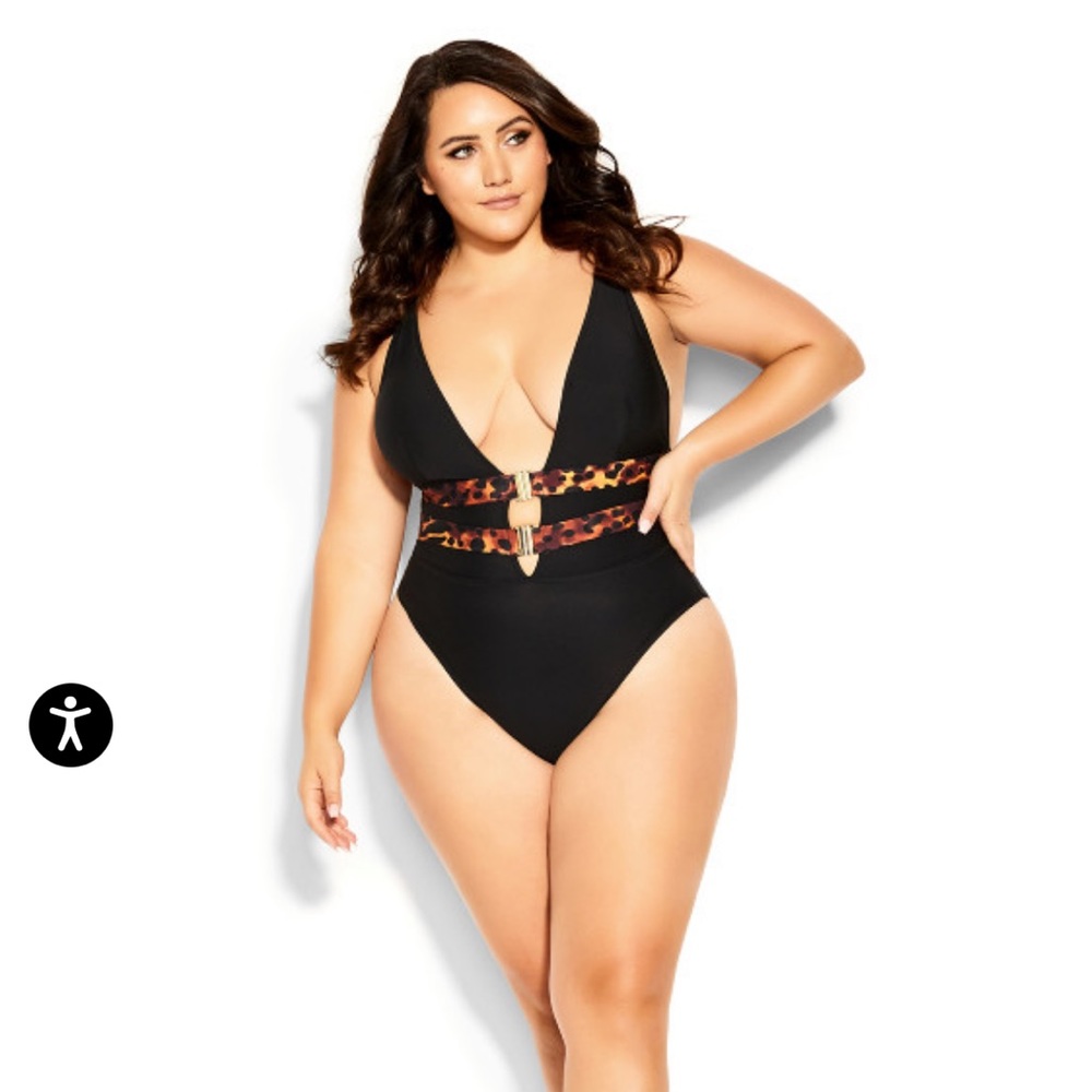 Vibeka Print Onepiece Swim - Black